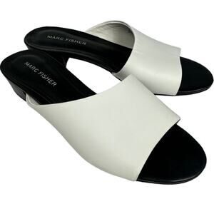 Marc Fisher Womens White Leather Wrap Sandal
